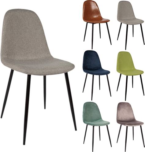 dining chair gray fabric metal legs|Amazon.com: Dining Chairs With Metal Legs.